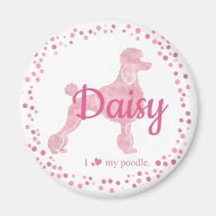 Custom Pastel Pink Poodle Silhouette Magnet マグネット