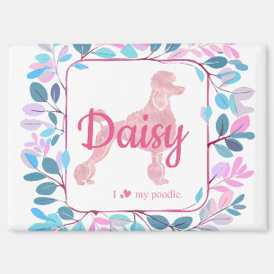 Custom Pastel Pink Poodle Silhouette Magnet マグネット