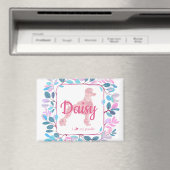 Custom Pastel Pink Poodle Silhouette Magnet マグネット (インサイチュ (食洗機))