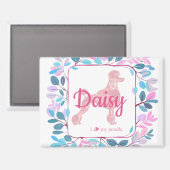 Custom Pastel Pink Poodle Silhouette Magnet マグネット (正面/裏面)