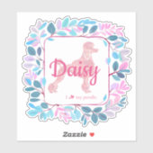 Custom Pastel Pink Poodle Silhouette  Sticker シール (シート)