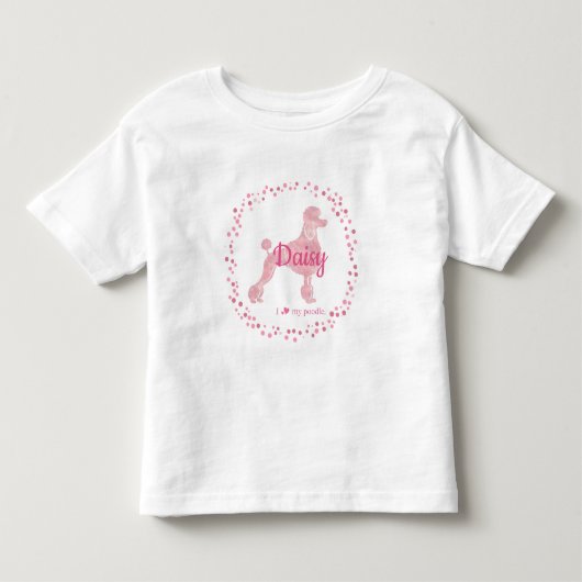 Custom Pastel Pink Poodle Silhouette T-shirt トドラーTシャツ (正面)