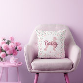 Custom Pastel pink poodle Silhouette Throw Pillow クッション