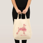 Custom Pastel Pink Poodle Silhouette tote bag トートバッグ (正面(商品))