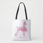 Custom Pastel Pink Poodle Silhouette tote bag トートバッグ (正面)