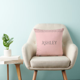 Custom Pastel Pink Throw Pillow | Name & Initials クッション
