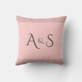Custom Pastel Pink Throw Pillow | Name & Initials クッション (裏面)