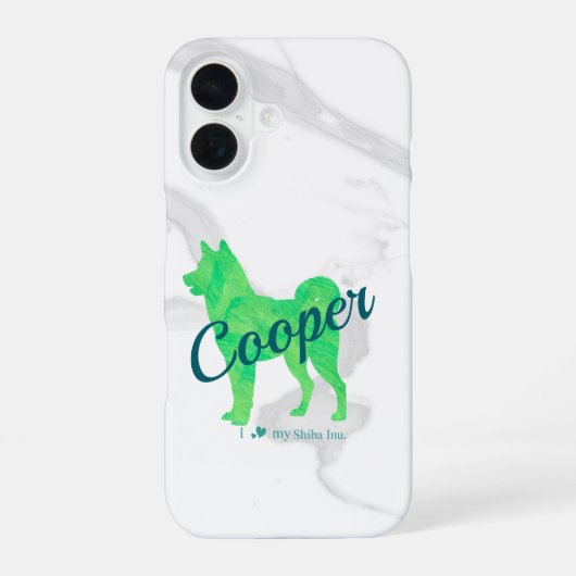 Custom Pastel Shiba Inu Silhouette Phone Case iPhone 16ケース (裏面)