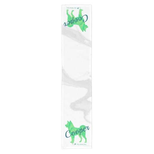 Custom Pastel Shiba Inu Silhouette Table Runner ショートテーブルランナー (正面)