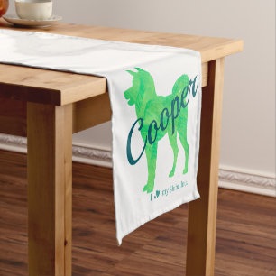 Custom Pastel Shiba Inu Silhouette Table Runner ショートテーブルランナー