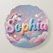 Custom Pastel Unicorn Sophia Pillow ラウンドクッション (正面)