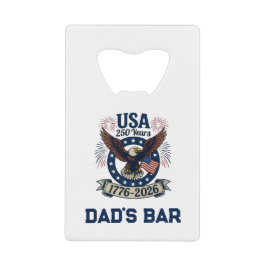 Custom Patriotic American Eagle 250 Years クレジットカード栓抜き