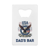 Custom Patriotic American Eagle 250 Years クレジットカード栓抜き (裏面)