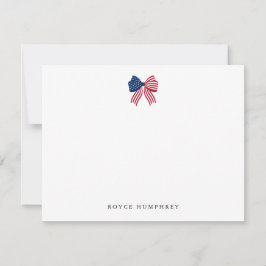 Custom Patriotic Bow Note Card ノートカード