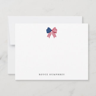 Custom Patriotic Bow Note Card ノートカード