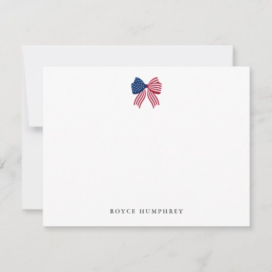 Custom Patriotic Bow Note Card ノートカード (正面)
