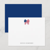 Custom Patriotic Bow Note Card ノートカード (正面/裏面)