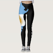 Custom Patriotic Leggings Argentina Flag Fan Gear レギンス (正面)