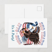 Custom Patriotic USA 250 year party invitatation ポストカード (正面/裏面)