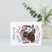 Custom Patriotic USA 250 year party invitatation ポストカード (スタンド正面)