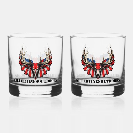 Custom patriotic Whiskey glass ウイスキーグラス (正面)