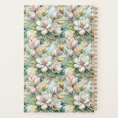 Custom Pattern Elegant Magnolia Flowers プランナー手帳 (裏面)