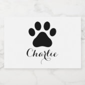 Custom Paw Print Dog Food Container Label With Nam フードラベル (シングルラベル)