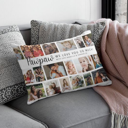 Custom Pawpaw 18 Photo Collage ランバークッション