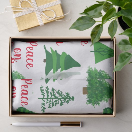 Custom Peace On Earth | Christmas Tree Pattern 薄葉紙 (ギフト)