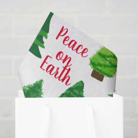 Custom Peace On Earth | Christmas Tree Pattern 薄葉紙 (ギフトバッグ)