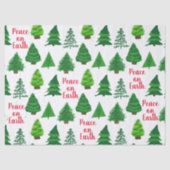 Custom Peace On Earth | Christmas Tree Pattern 薄葉紙 (正面)