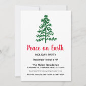 Custom Peace on Earth Holiday Party 招待状 (正面)