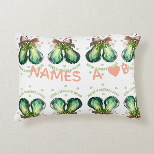 Custom Perfect Pear Crystal Valentine Gift アクセントクッション (正面)