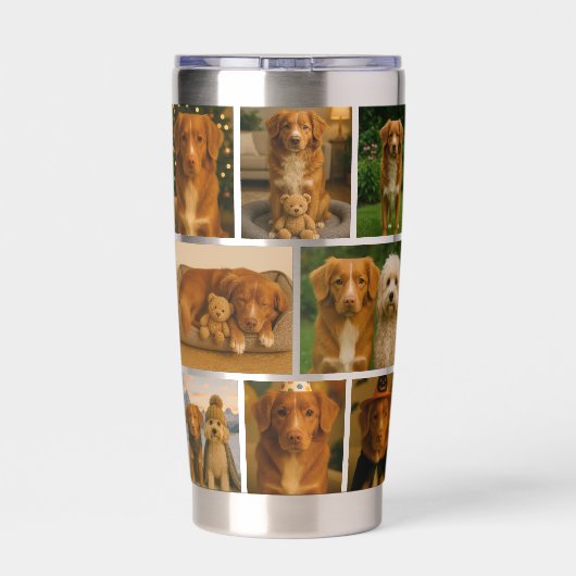 Custom personalized 16 photo collage template 保温保冷タンブラー (背面)