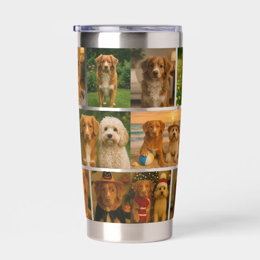 Custom personalized 16 photo collage template 保温保冷タンブラー (右面)