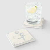 Custom personalized baby boy name  ストーンコースター (横)