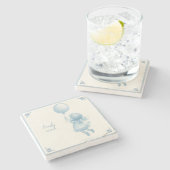 Custom personalized baby girl name  ストーンコースター (横)