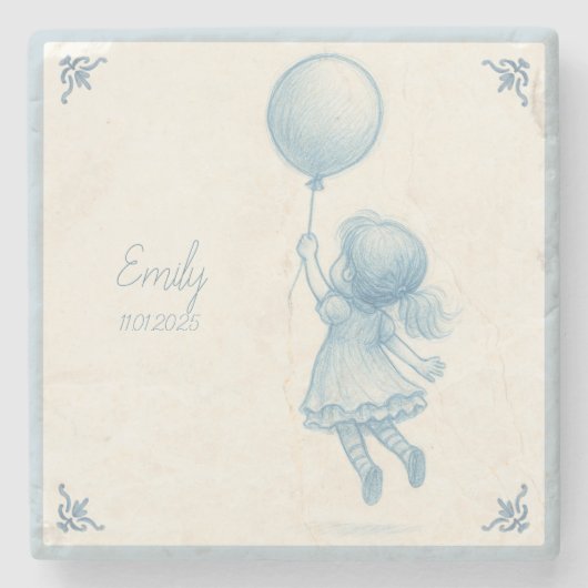 Custom personalized baby girl name  ストーンコースター (正面)