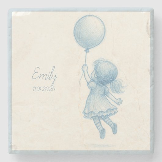 Custom personalized baby girl name  ストーンコースター (正面)