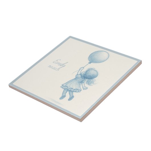 Custom personalized baby girl name  タイル (側面)