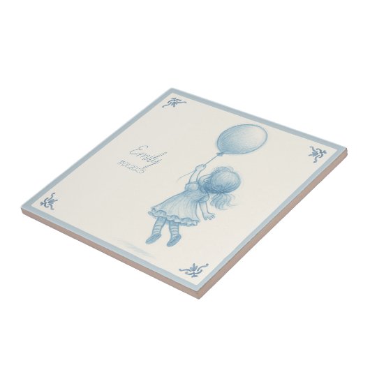 Custom personalized baby girl name  タイル (側面)