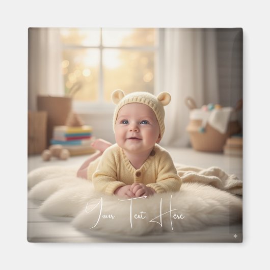 Custom Personalized Baby Picture Keepsake Design マグネット (正面)
