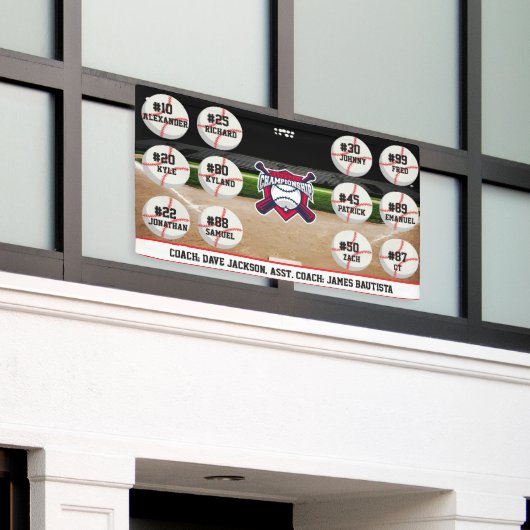 Custom Personalized Baseball Banner Ideas Team 横断幕 (ビルの外側)