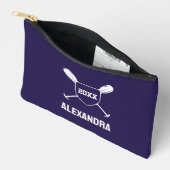 Custom Personalized Blue Rowing Girl Rower アクセサリーポーチ (見開き)