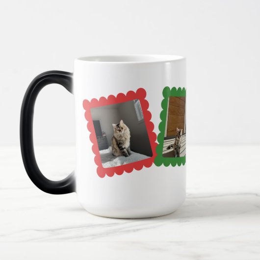 Custom Personalized Cat Photo - 2 Photo  モーフィングマグカップ (左)