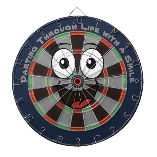 Custom Personalized Funny Smiling Face ダーツボード (正面)