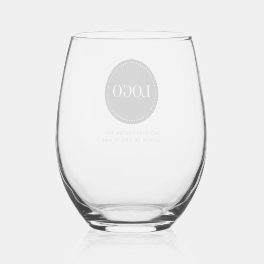 Custom Personalized Logo and Text  ステムなしワイングラス (裏面)