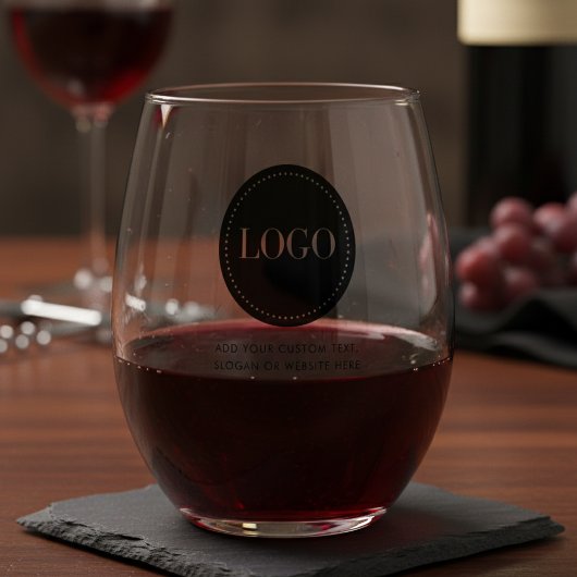 Custom Personalized Logo and Text ステムなしワイングラス
