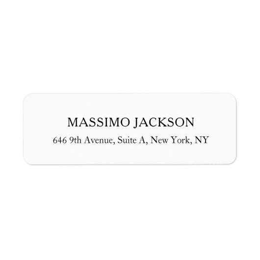 Custom personalized minimalist address name ラベル (正面)