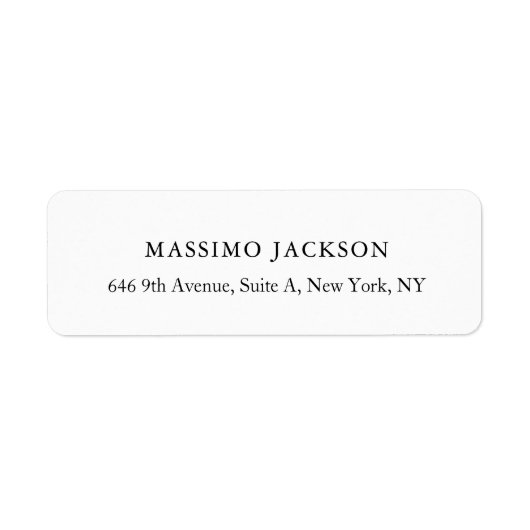 Custom personalized minimalist address name ラベル (正面)